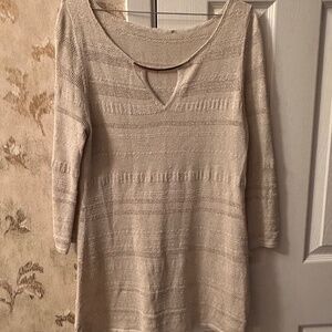 Gold/Beige 3/4 sleeve Shirt Size M